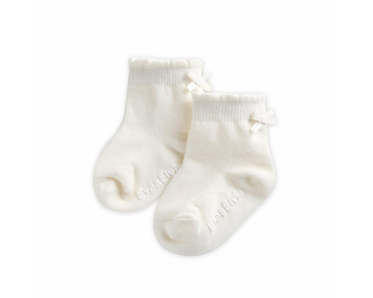 Chaussettes basses nœud - BLANC