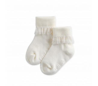 Chaussettes basses tulle droit - BLANC