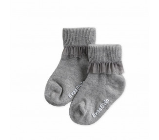 Chaussettes basses tulle droit - GRIS