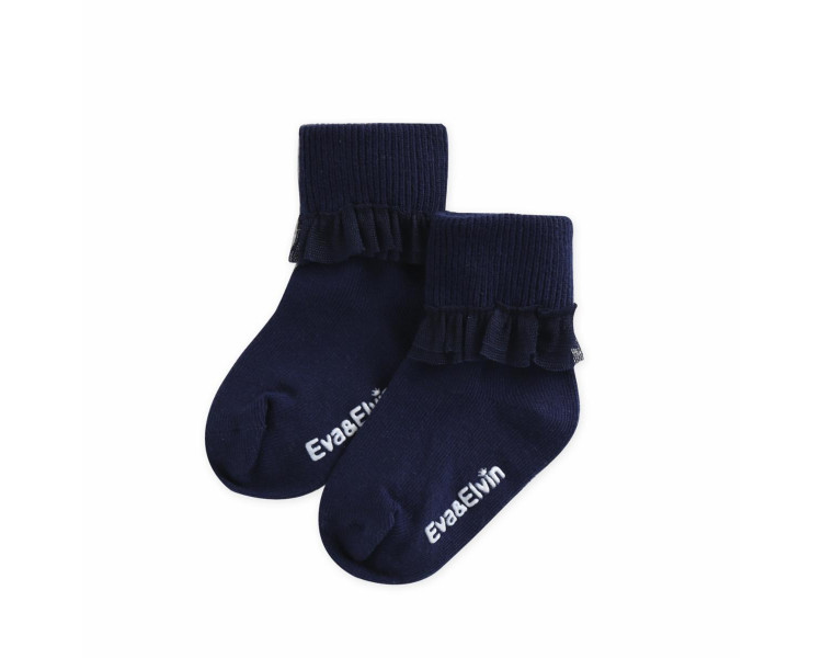 Chaussettes basses tulle droit - MARINE