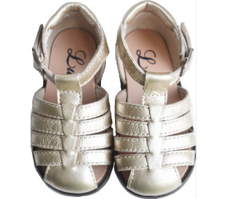 Nu-pieds bébés cuir or souple et confortable