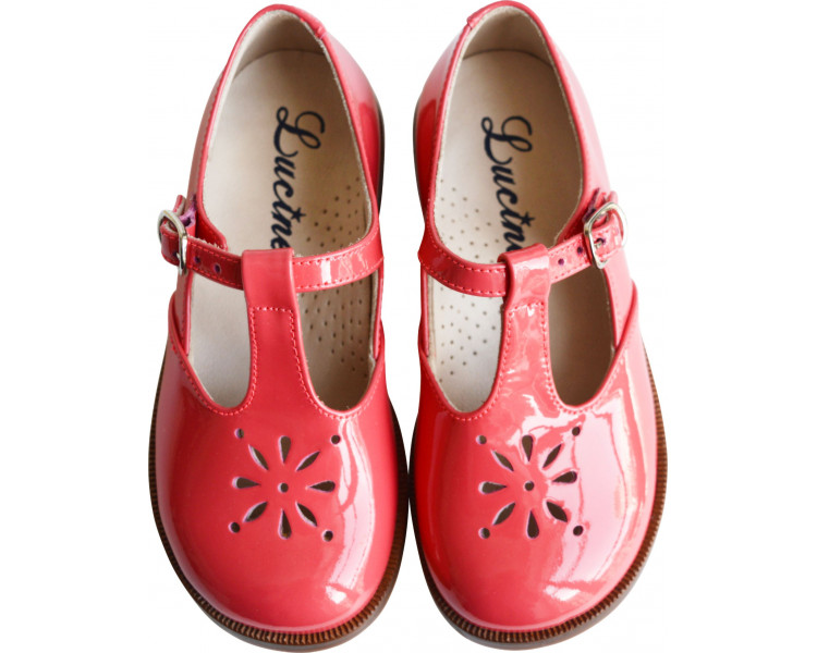 Chaussures Salomé RESISTANTES fille à boucle Alma - cuir vernis ROSE vif Chaussures Salomé RESISTANTES fille à boucle Alma - cuir vernis ROSE vif