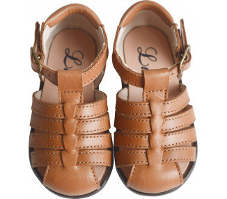 Nu-pieds SOUPLES Clarence sandales - cuir CAMEL clair