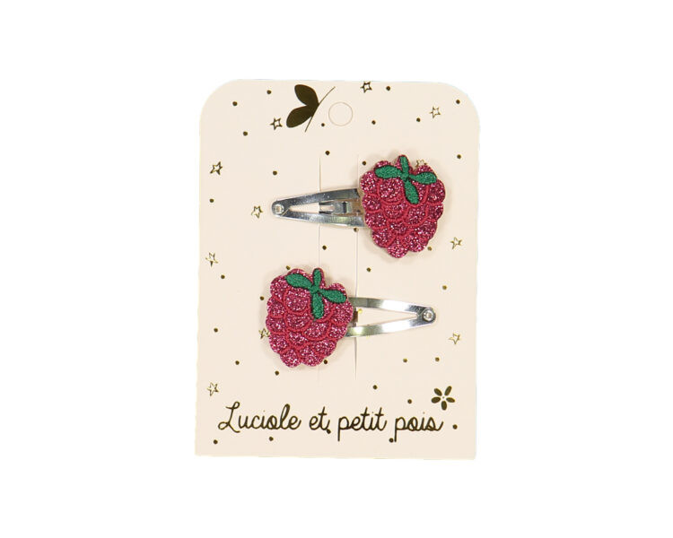 Barrettes framboises  (paire)