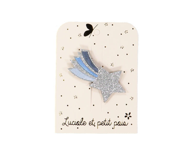 Barrette étoile filante brodée– Bleu Barrette étoile filante brodée– Bleu