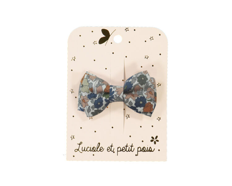 Barrette noeud double - Liberty Poppy Forest CROCODILE Barrette noeud double - Liberty Poppy Forest CROCODILE