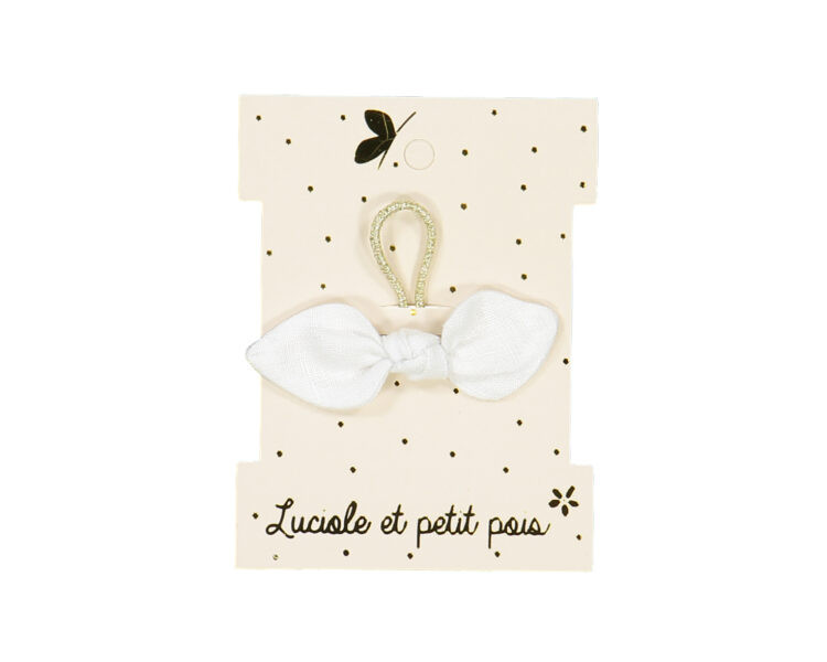 Elastique noeud lapin - Lin blanc Elastique noeud lapin - Lin blanc