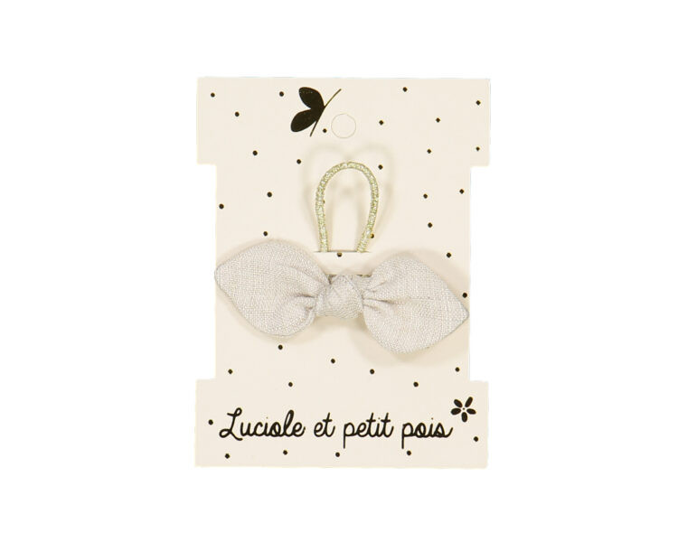Elastique noeud lapin - Lin taupe Elastique noeud lapin - Lin taupe