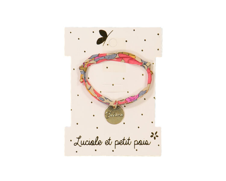 Bracelet médaille dorée à l'or fin – Bohème / arc-en-ciel Bracelet médaille dorée à l'or fin – Bohème / arc-en-ciel