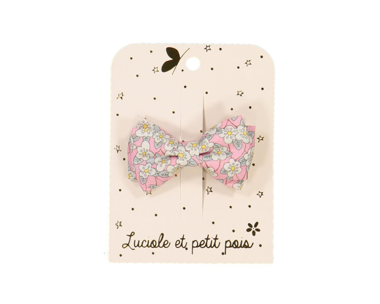 Barrette noeud double - Liberty pink paradise