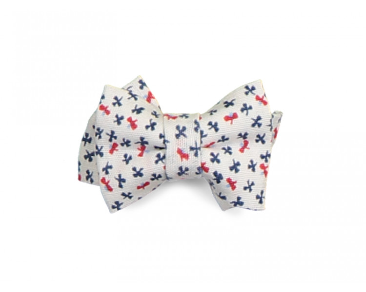 Mini noeud double - bleu blanc rouge Mini noeud double - bleu blanc rouge