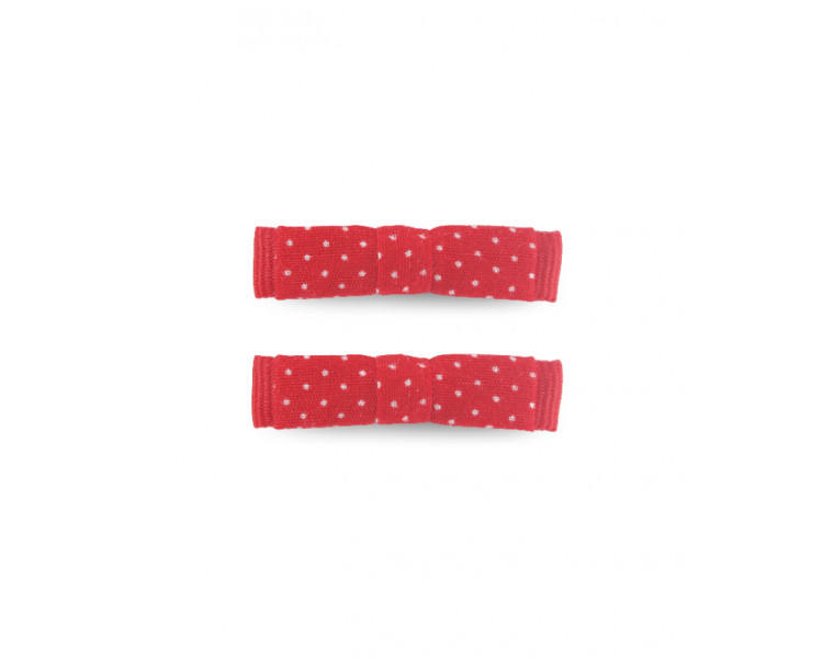 Barrettes Mini kimono - Rouge pois blanc