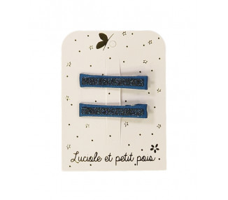 Barrettes pinces CROCO – Bleu (paires)