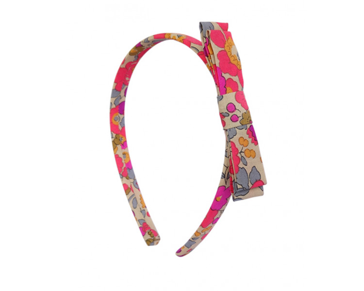 Serre-tête nœud plat - Liberty Fluo Thé Serre-tête nœud plat - Liberty Fluo Thé