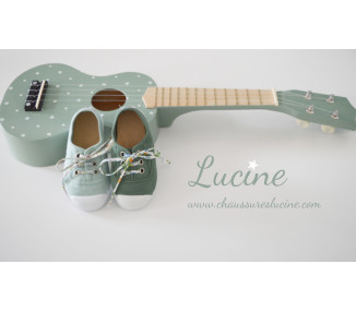 VERT bouteille - Toiles à lacets et élastiques