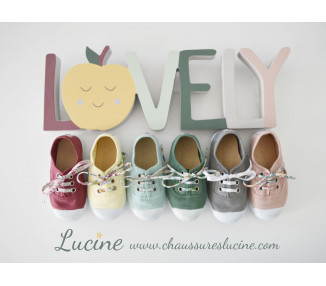 Tennis baskets en toiles souples nombreuses couleurs pour bébé enfant adulte