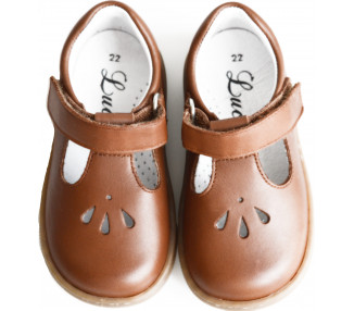 Chaussures Salomé à scratchs en cuir souple pour enfant