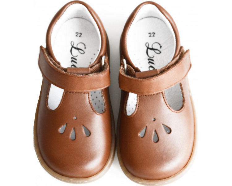Chaussures Salomé à scratchs en cuir souple pour enfant Chaussures Salomé à scratchs en cuir souple pour enfant