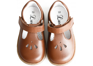 Chaussures Salomé à scratchs en cuir souple pour enfant