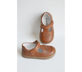 Chaussures Salomé ouvertes à scratchs en cuir souple