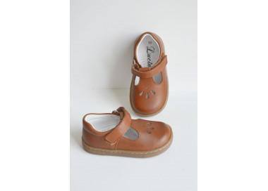 Chaussures Salomé ouvertes à scratchs en cuir souple