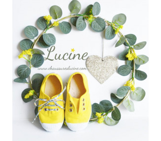 JAUNE- Toiles à lacets et élastiques