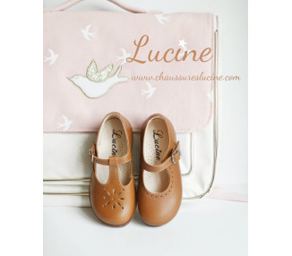 Chaussures fille à boucle Bérénice - cuir CAMEL