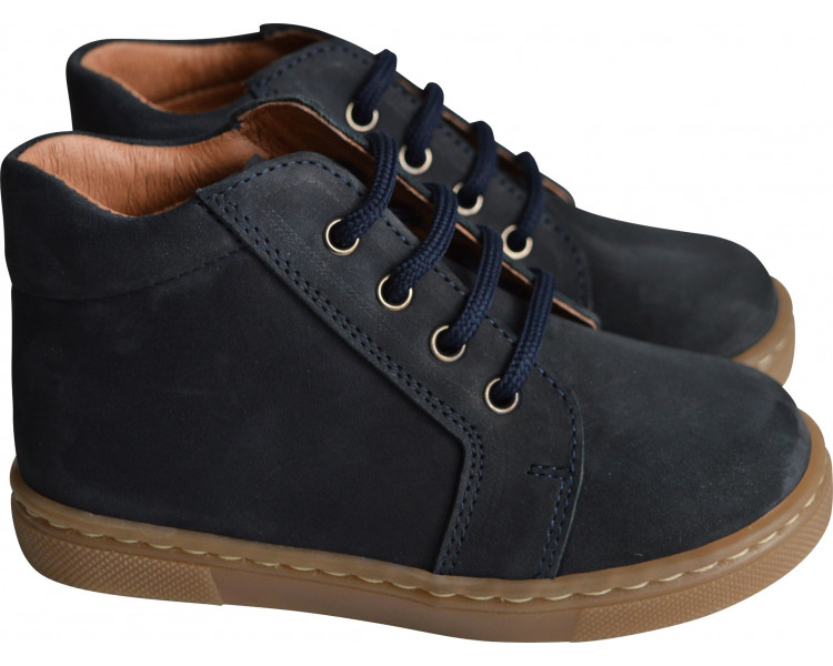 Chaussures souples à lacets Achille - nubuck bleu marine