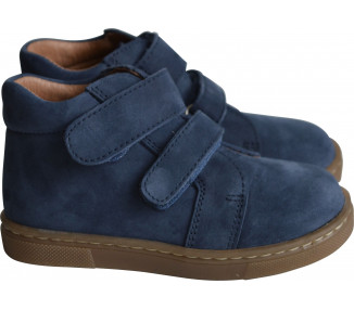 Chaussures garçon souples SCRATCH Achille - nubuck bleu navy