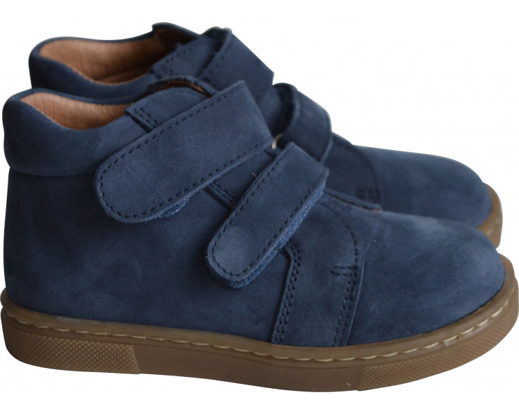 Chaussures garçon souples SCRATCH Achille - nubuck bleu navy