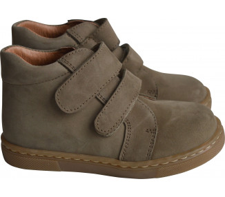 Chaussures garçon souples SCRATCH Achille - nubuck kaki vert