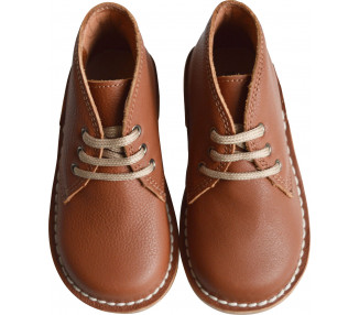 Chaussures garçon derbies à lacets Médéric - cuir CAMEL