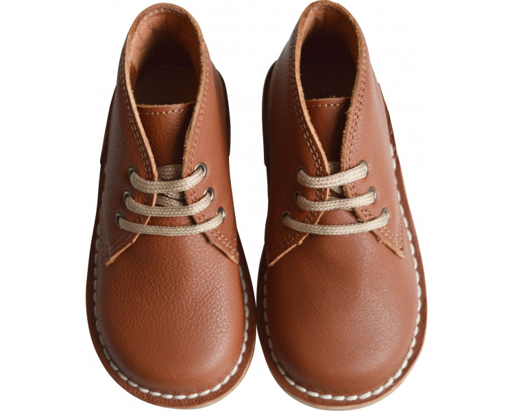 Chaussures garçon derbies à lacets Médéric - cuir CAMEL