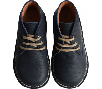 Chaussures garçon derbies à lacets Médéric - cuir bleu marine