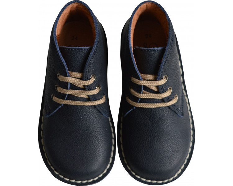 Chaussures garçon derbies à lacets Médéric - cuir bleu marine