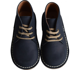 Chaussures garçon derbies à lacets Médéric - nubuck bleu marine