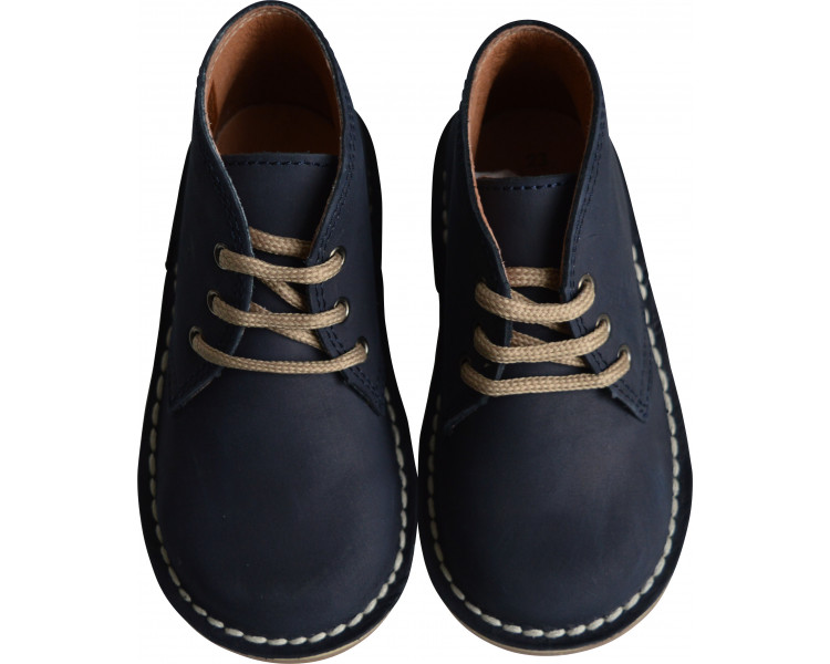 Chaussures garçon derbies à lacets Médéric - nubuck bleu marine