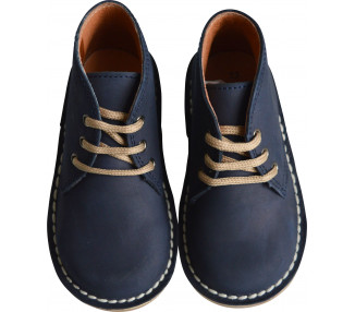 Chaussures garçon derbies à lacets Médéric - nubuck bleu navy