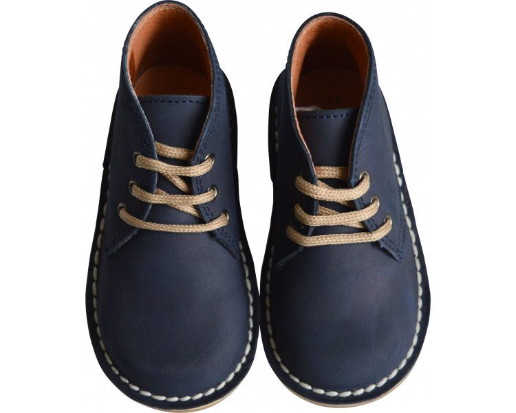 Chaussures garçon derbies à lacets Médéric - nubuck bleu navy