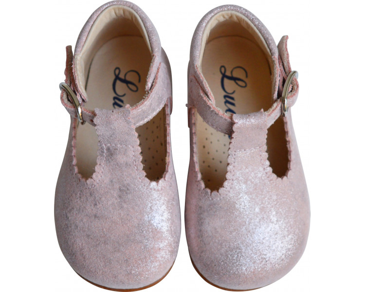 Bottillons Salomés bébés filles rose irisé Bottillons Salomés bébés filles rose irisé