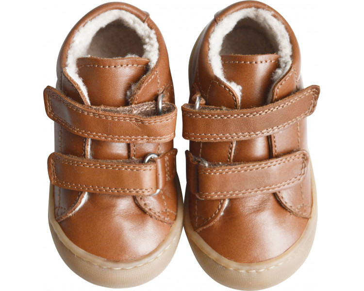 Chaussures Bébé fourrées SCRATCH SOUPLES Max - cuir CAMEL