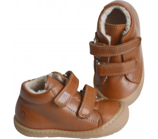 Chaussures Bébé fourrées SCRATCH SOUPLES Max - cuir CAMEL