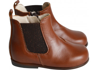 Boots bébé fille cuir souple et antidérapantes