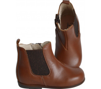Boots cuir souple pratiques avec fermeture éclair