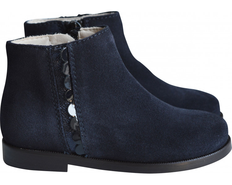 Boots RESISTANTES- nubuck BLEU MARINE/bande pailletée Boots RESISTANTES- nubuck BLEU MARINE/bande pailletée