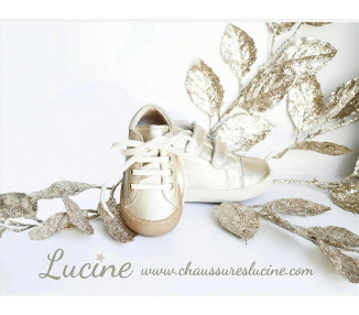 Chaussures pour bébés filles en cuir souple et renfort