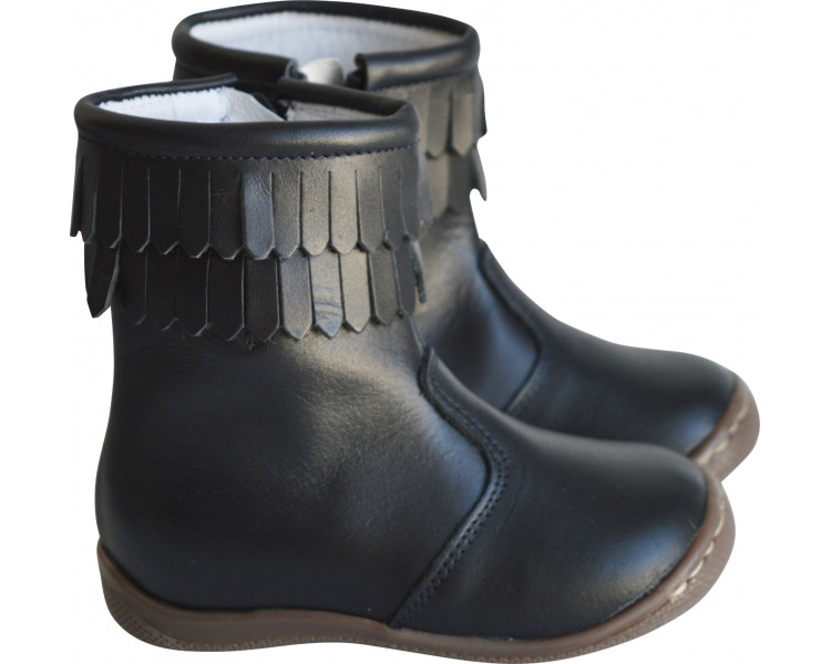 Bottines Azylis SOUPLES - CUIR bleu MARINE