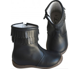 Bottines Azylis SOUPLES - CUIR bleu MARINE