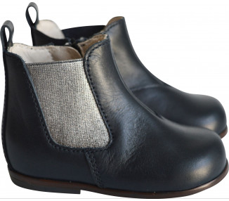 Bottines souples et confortables en cuir marine