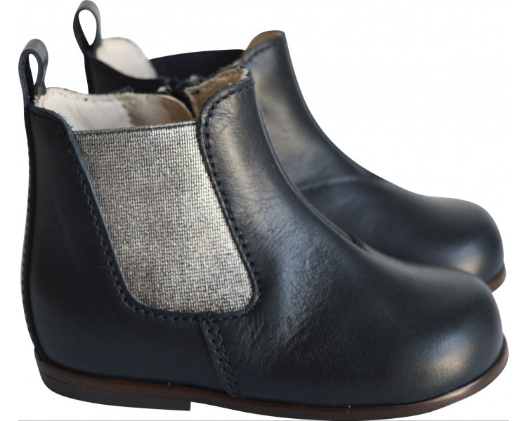 Bottines souples et confortables en cuir marine Bottines souples et confortables en cuir marine